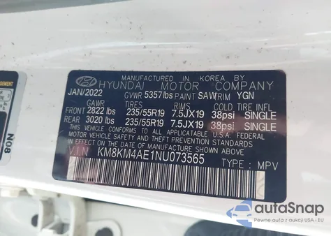 2022 Hyundai Ioniq 5 Se z USA, uszkodzony, nr VIN KM8KM4AE1NU073565